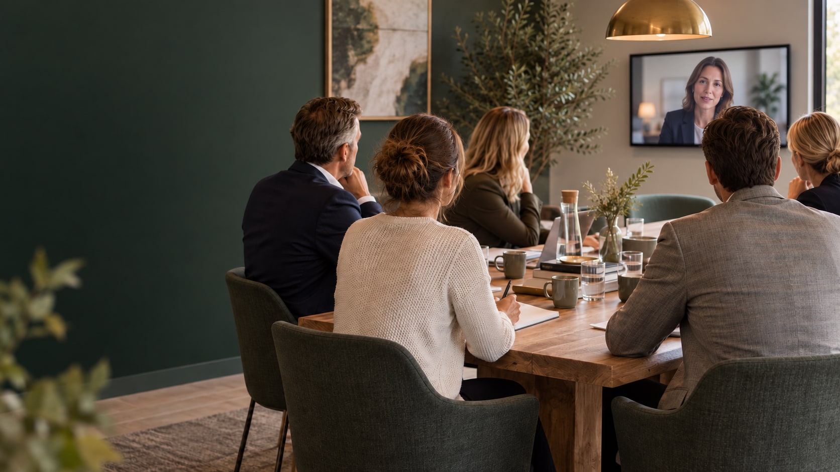 Team van specialisten in overleg aan een vergadertafel